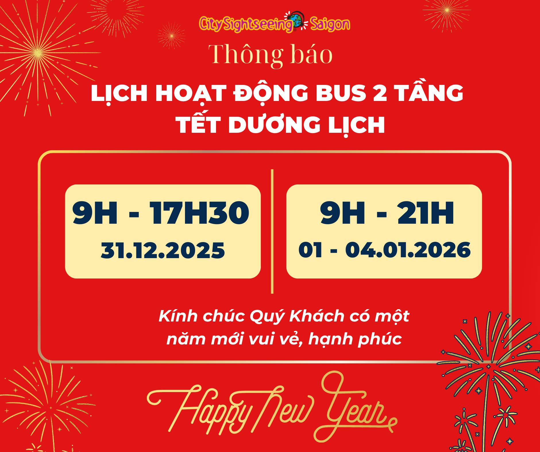 Lịch hoạt động tết dương 2026
