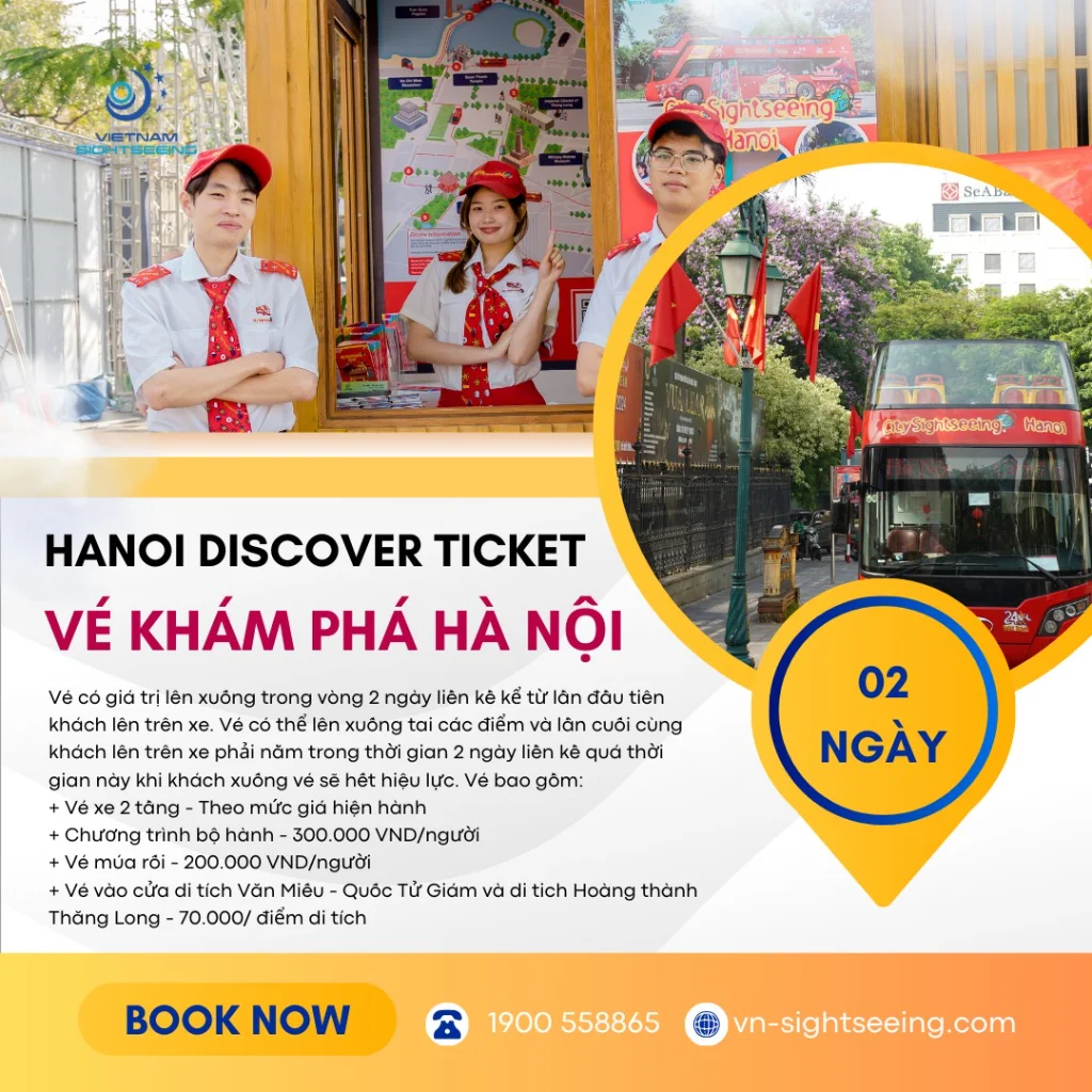 Thông tin Vé Khám phá Hà Nội 48 giờ buýt 2 tầng - Vietnam Sightseeing