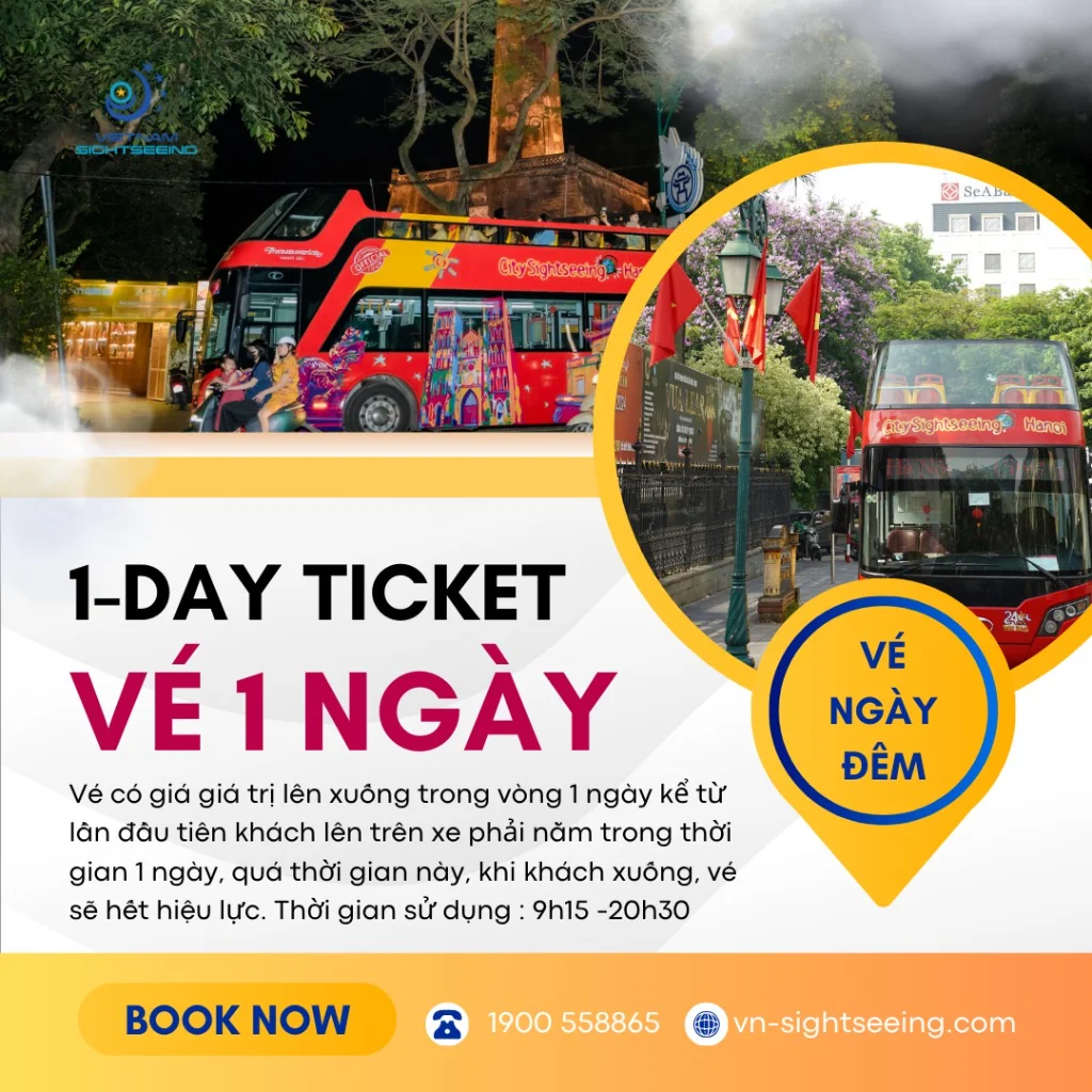 Thông tin vé 1 ngày của buýt 2 tầng - Vietnam Sightseeing